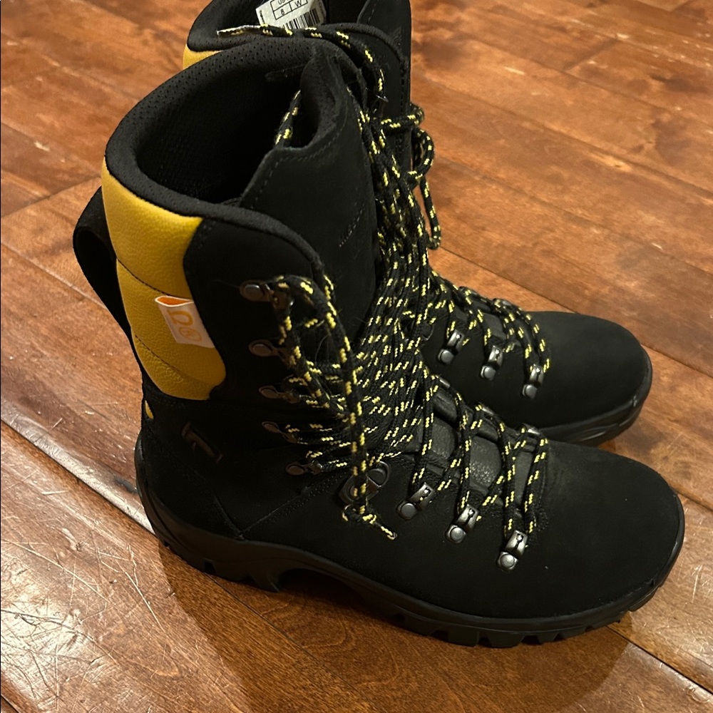 Men's Black and Yellow Rain & Snow Boots